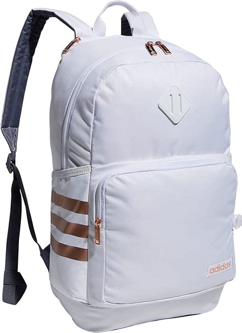 adidas Classic 3S 4 Backpack, White/Onix Grey/Rose Gold, One 